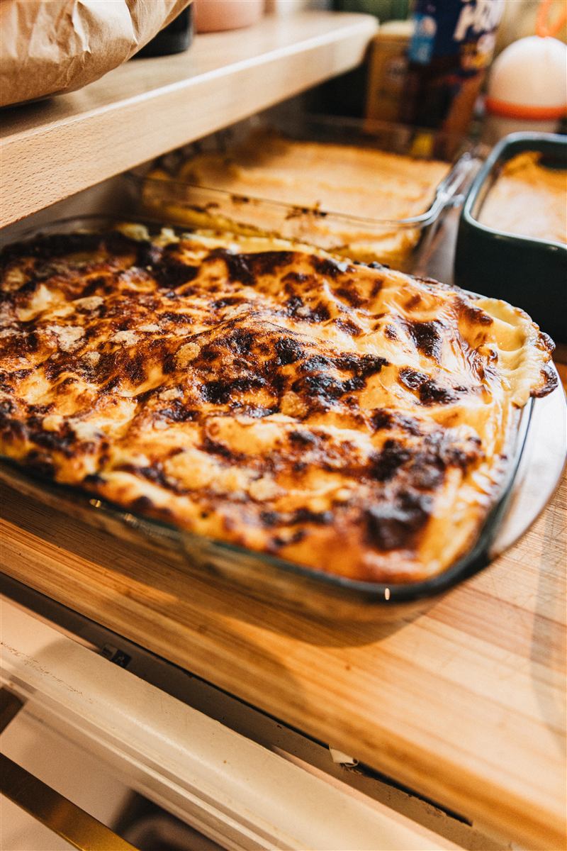 Gratin doré tout juste sorti du four